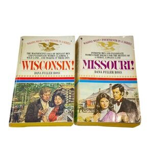Wagons West Series Dana Fuller Ross Wisconsin Missouri Vintage Book Lot‎ of 2